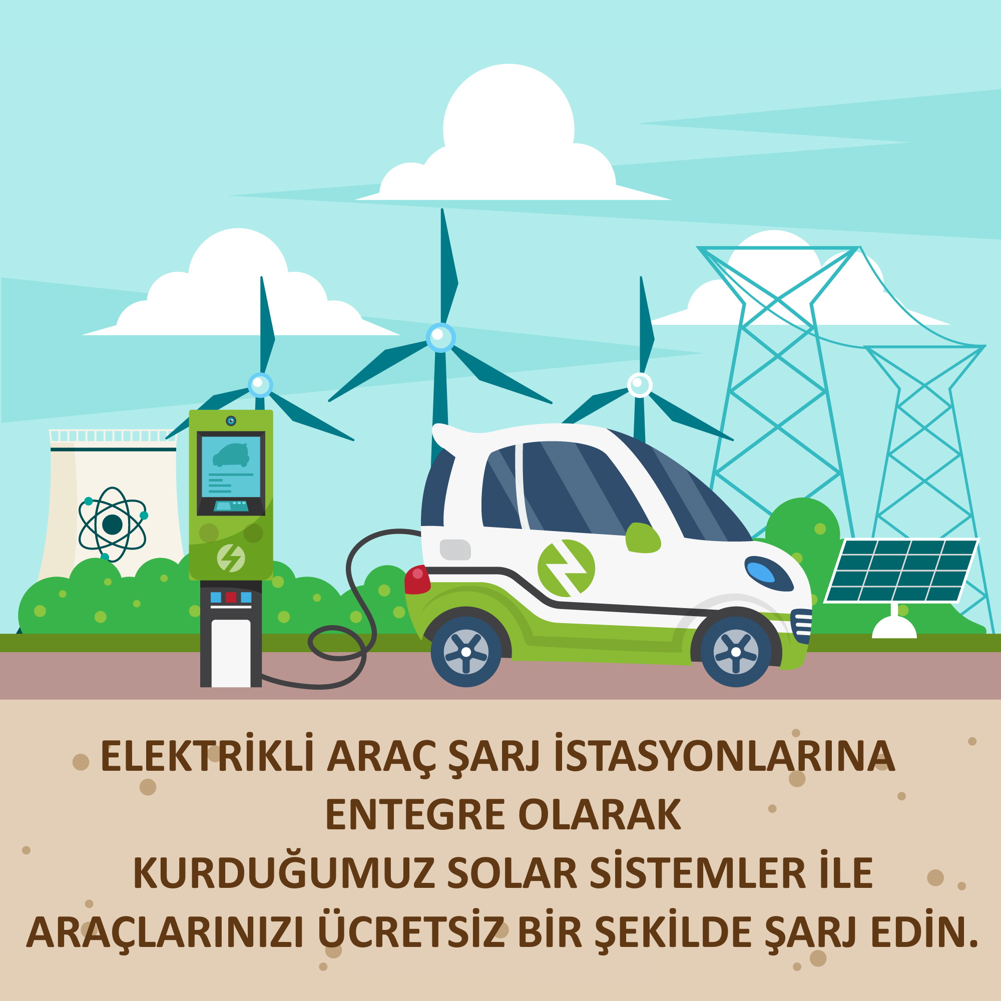 güneş enerjili sarj istasyonu