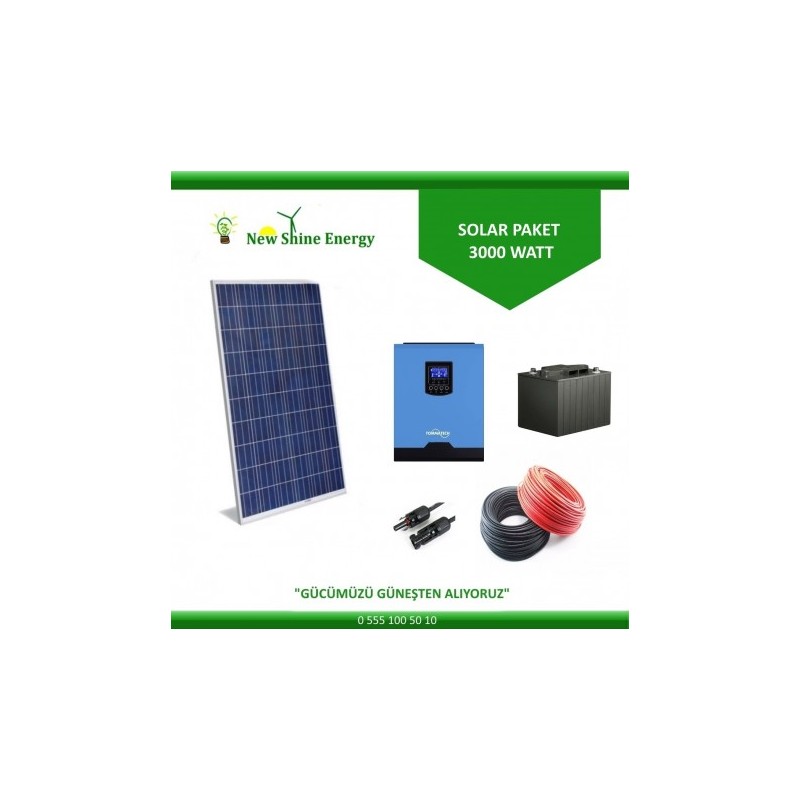Solar Paket 3000 Watt Gunes Paneliyle Bir Evin Ihtiyacini Karsilayin