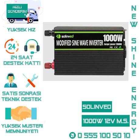 SOLİNVED 1000 WATT 12 VOLT MODİFİYE SİNÜS İNVENTER