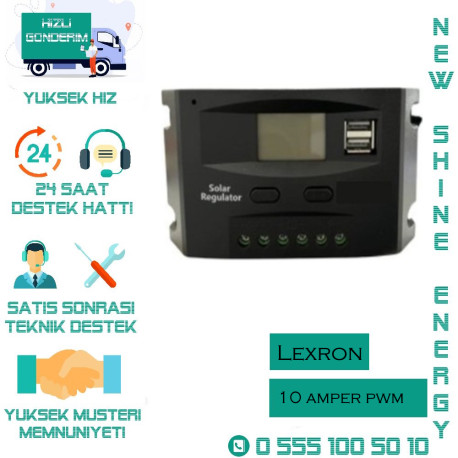 10A 12/24V LEXRON PWM ŞARJ KONTROL CİHAZI