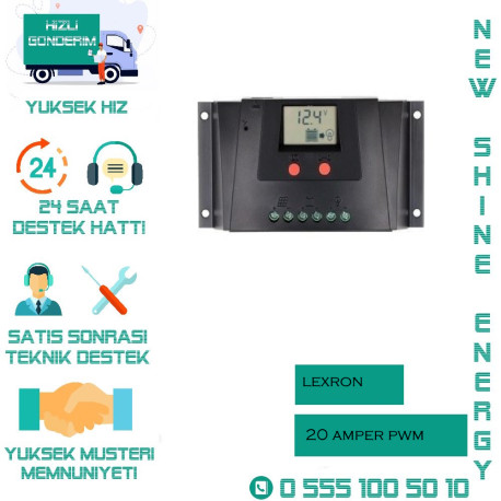 20A 12/24V LEXRON PWM ŞARJ KONTROL CİHAZI