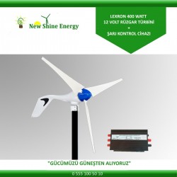 400 WATT RÜZGAR TÜRBİNİ LEXRON + ŞARJ KONTROL CİHAZI