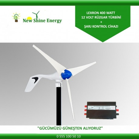 400 WATT RÜZGAR TÜRBİNİ LEXRON + ŞARJ KONTROL CİHAZI