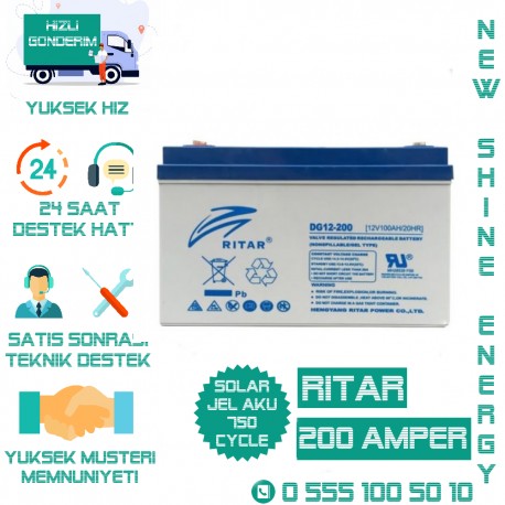 Ritar 200 Amper Jel Akü